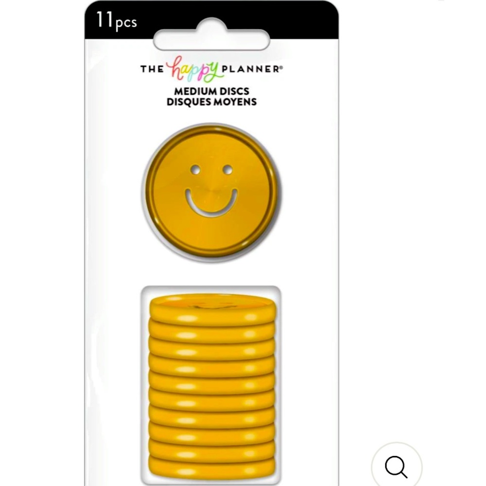 The Happy Planner Smiley CutOut Medium Disc Set.